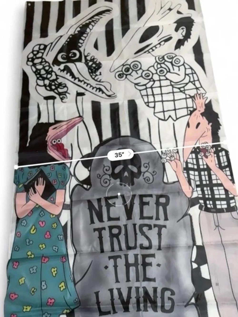 Beetlejuice Never Trust The Living Flag Door Banner Wall Tapestry 35x71